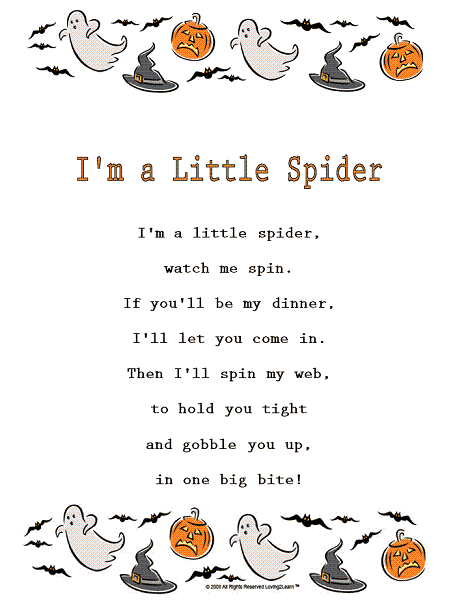 Spider Songs for Read Alouds  Spider song, Preschool songs