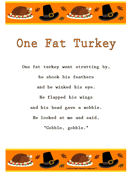 Thanksgiving Rhymes & Songs: Lyrics For 